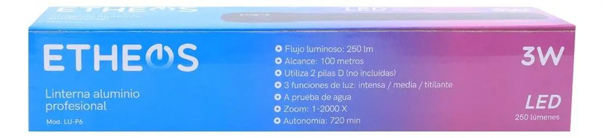 Linterna Led 3w 250lm Aluminio Profesional Etheos