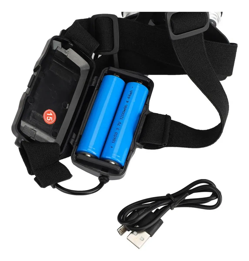 Linterna Cabeza Minero 3 Led Vincha Recargable