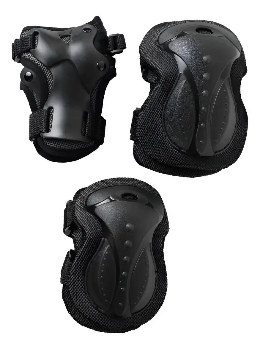 Kit Protecciones Black Stark P/ Rollers, skate