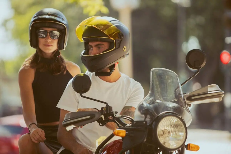 Casco Moto Vertigo Vintage Retro Full Face Gold Ed