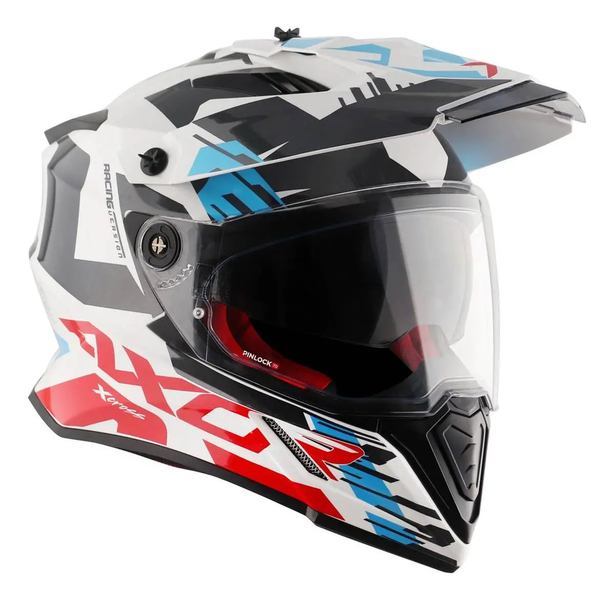 Casco Moto Axor X Cross Doble Visor Apto Pinlock Enduro Off Road