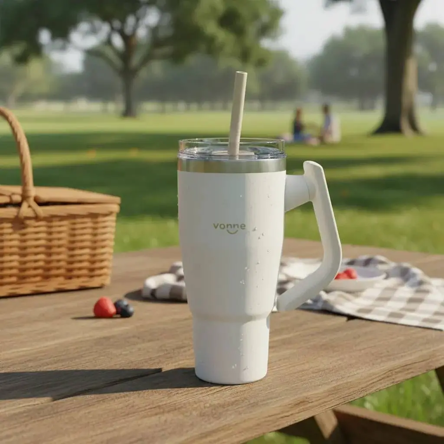 Vaso Térmico 950ml Asa De Doble Posición Liviano Práctico