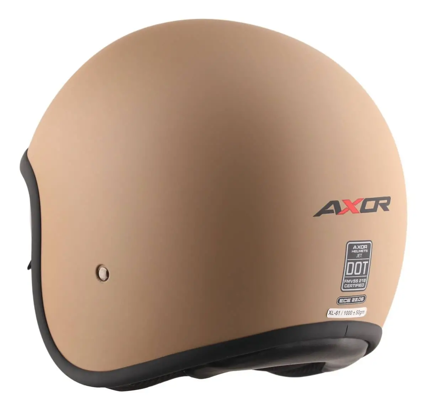 Casco Moto Abierto Retro Axor Jet Solid Visor Solar