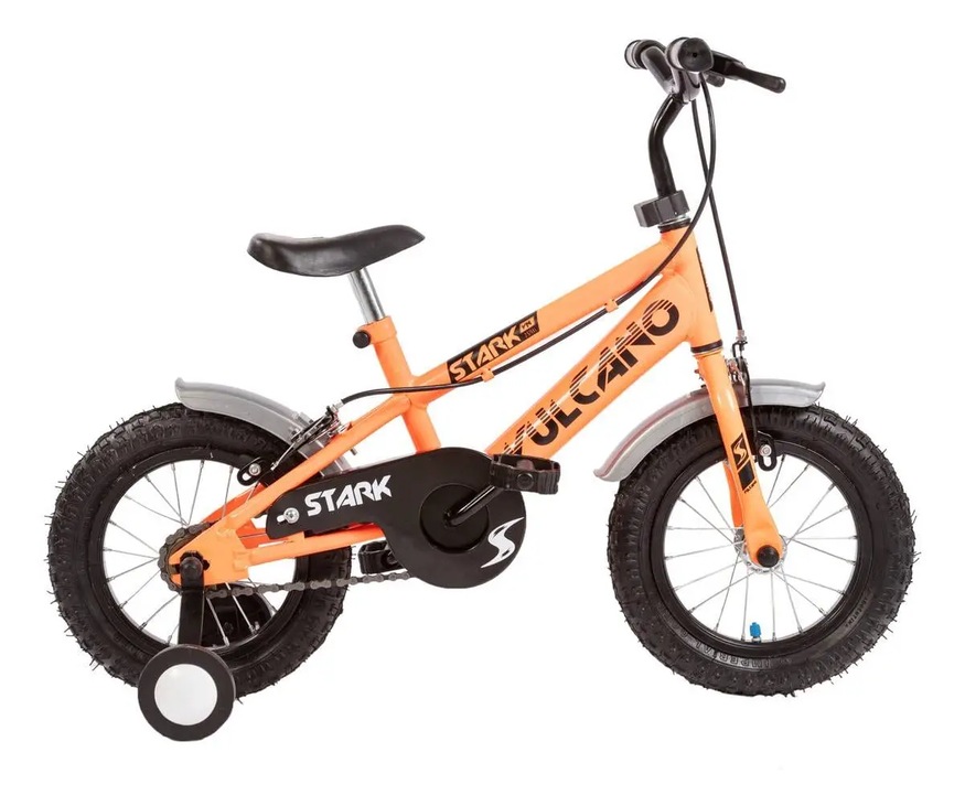 Bicicleta R12 Vulcano Stark Acero Con Rueditas Varones