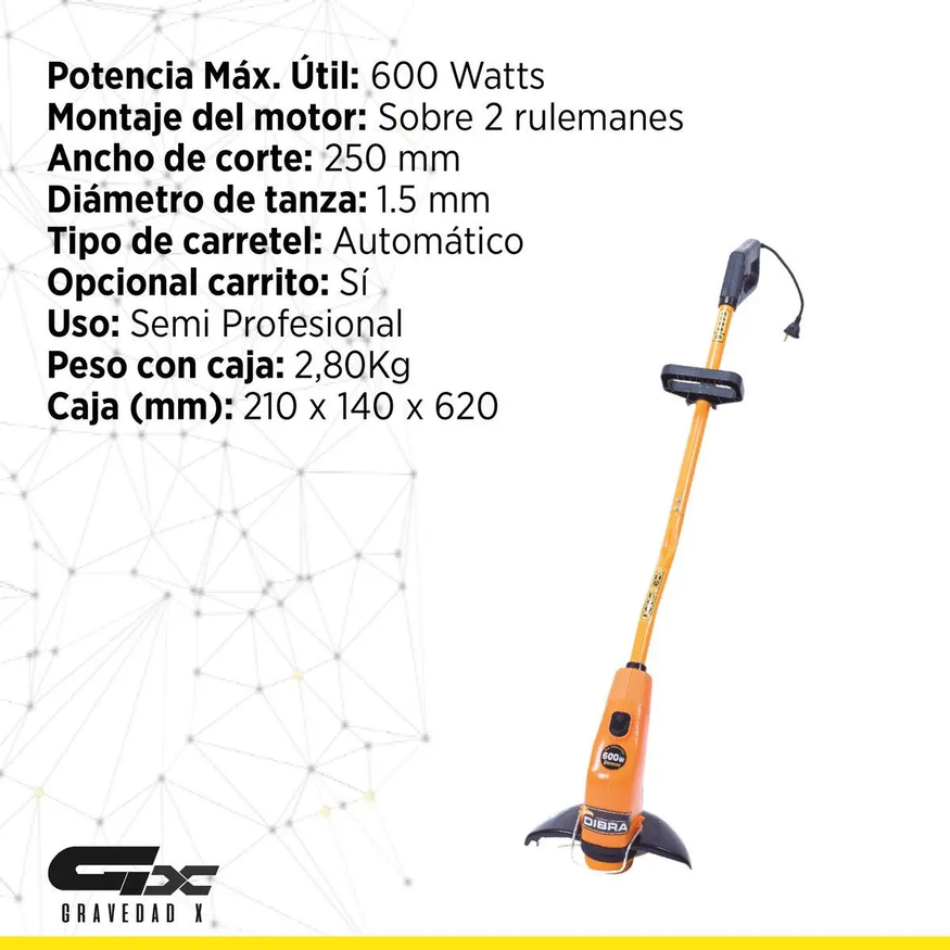 Bordeadora Eléctrica Plegable 600 Watts