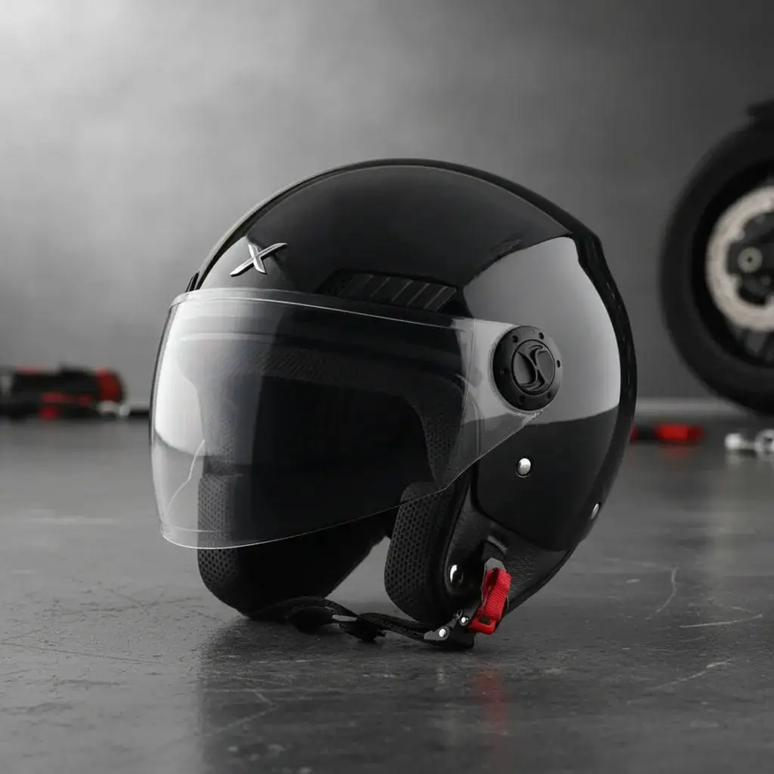 Casco Moto Abierto Con Visor Axor Kioto Solid Doble Certificación