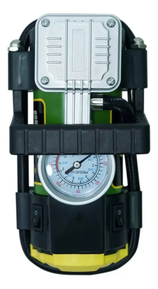 Compresor De Aire Mini Portátil Con Luz Led 12v Driven Verde
