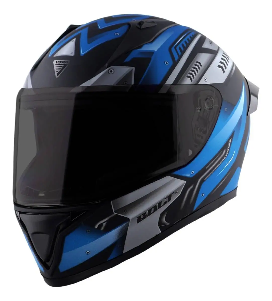 Casco Moto Integral Vertigo Bolt Martial Alerón Visor Fume