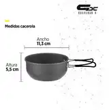 Set Sarten Olla Marmita Camping 3 Piezas Aluminio