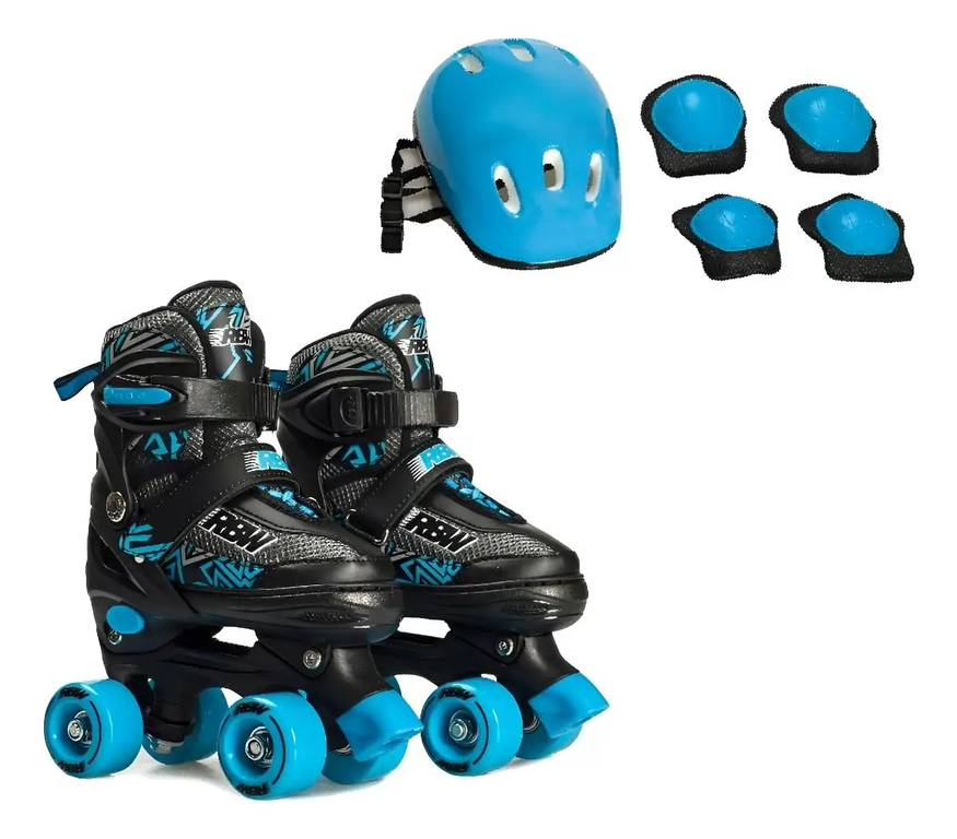Patines 4 Ruedas Extensible Rbw Con Protecciones