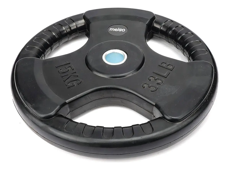 Disco Engomado Con Agarre 15kg 30mm Pesas Gym Fit