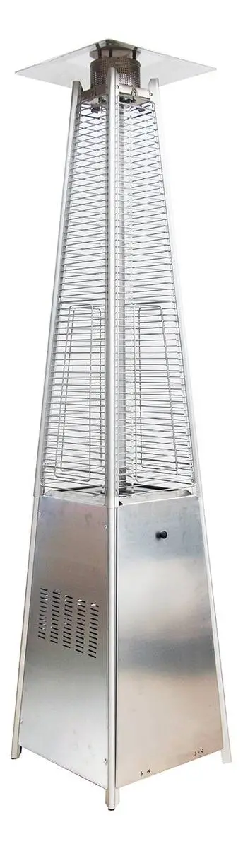 Calefactor De Exterior Pirámide A Gas Acero Inoxidable Gris