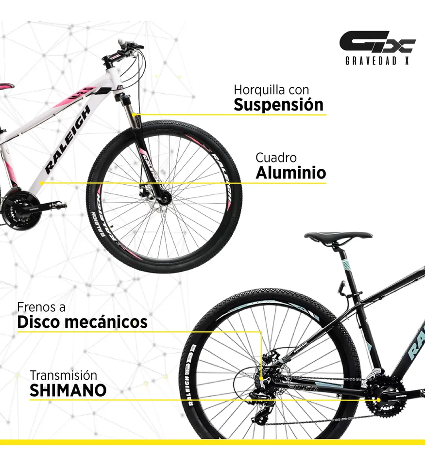 Bicicleta Mtb Raleigh Mojave 2.0 Dama R29-21v Alum