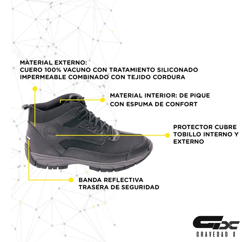 Zapatilla Moto Vertigo Alta Vs1 Urban 100% Cuero