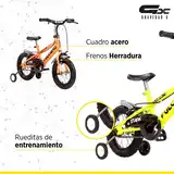 Bicicleta R12 Vulcano Stark Acero Con Rueditas Varones