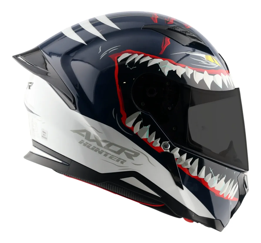 Casco Moto Integral Axor Hunter Alerón Doble Certificación