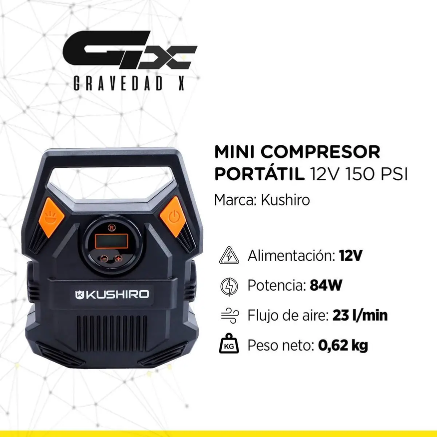 Compresor Mini Portátil 12v 150 Psi