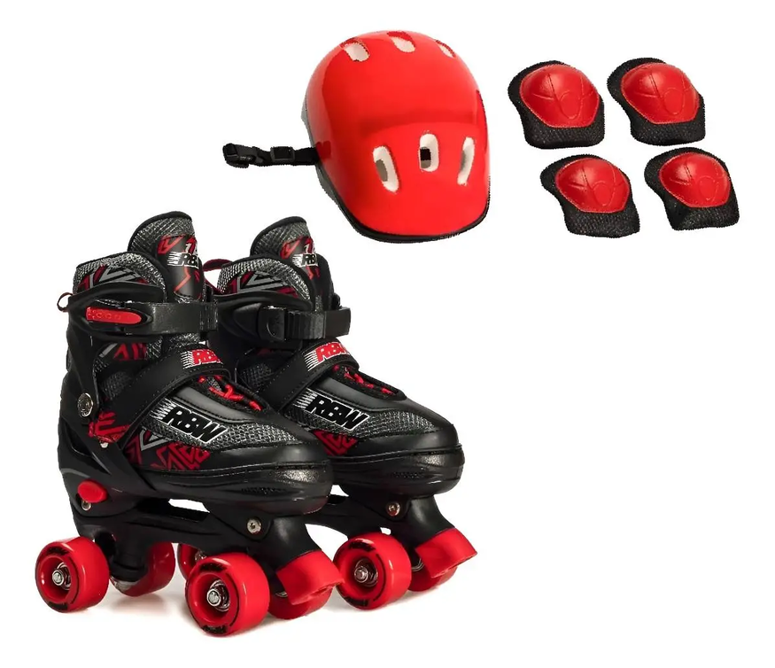 Patines 4 Ruedas Extensible Rbw Con Protecciones