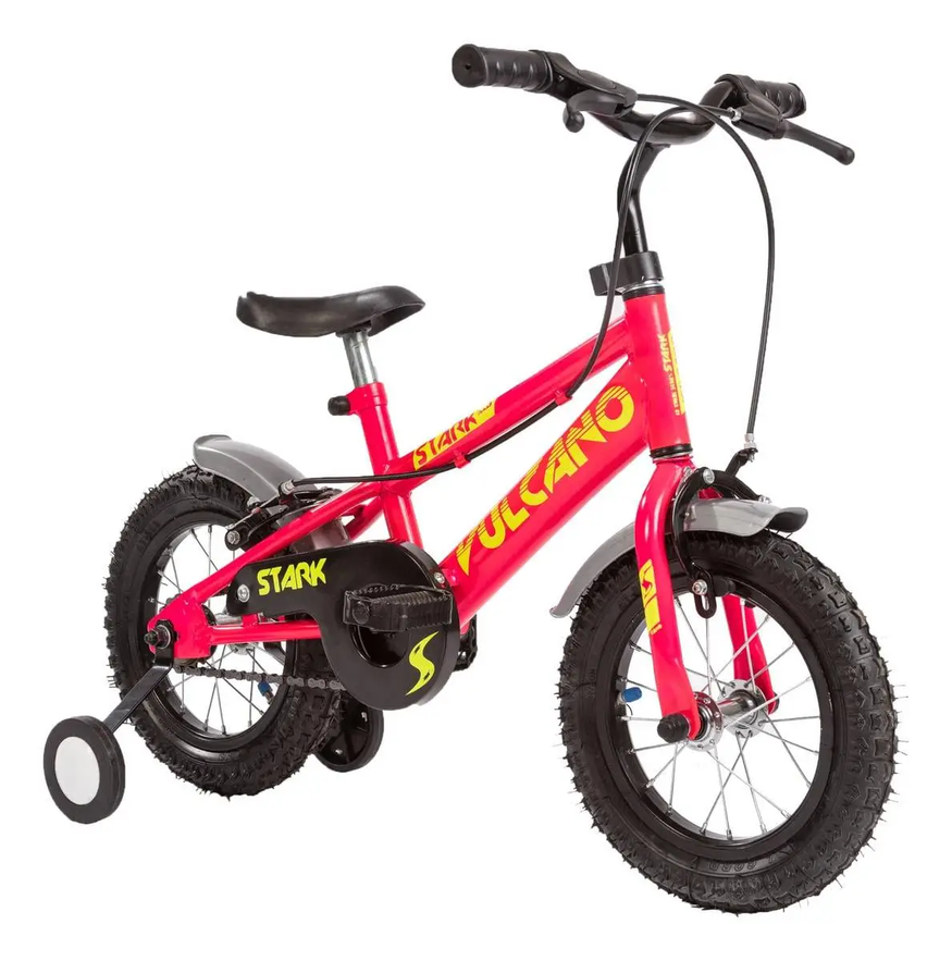 Bicicleta R12 Vulcano Stark Acero Con Rueditas Varones