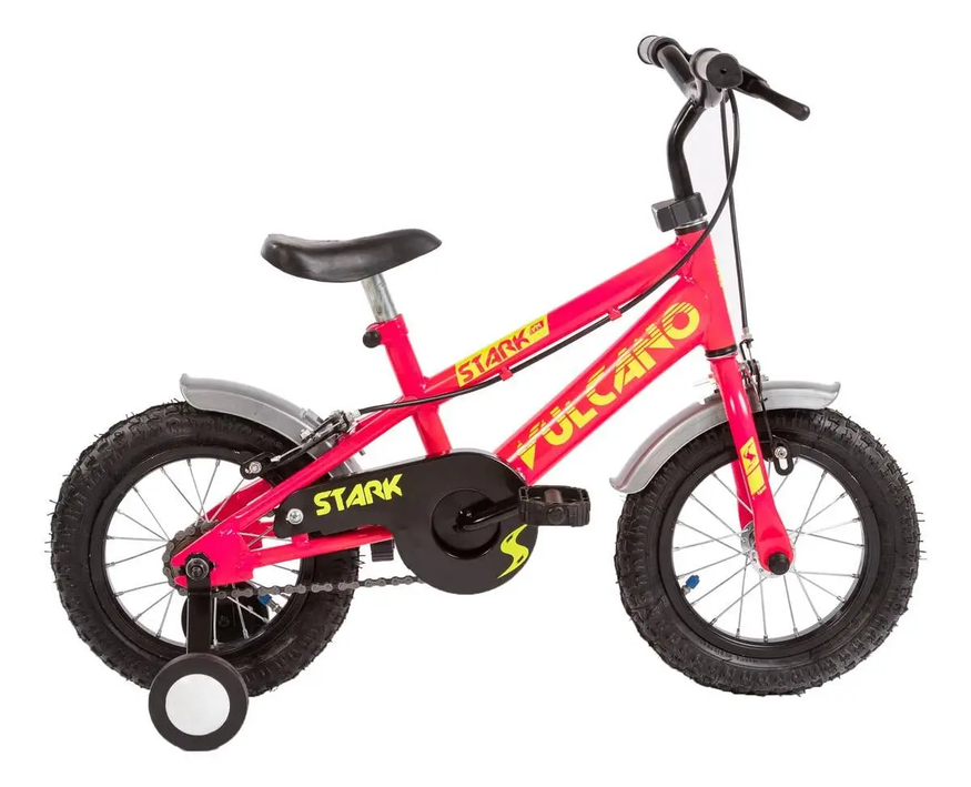 Bicicleta R12 Vulcano Stark Acero Con Rueditas Varones