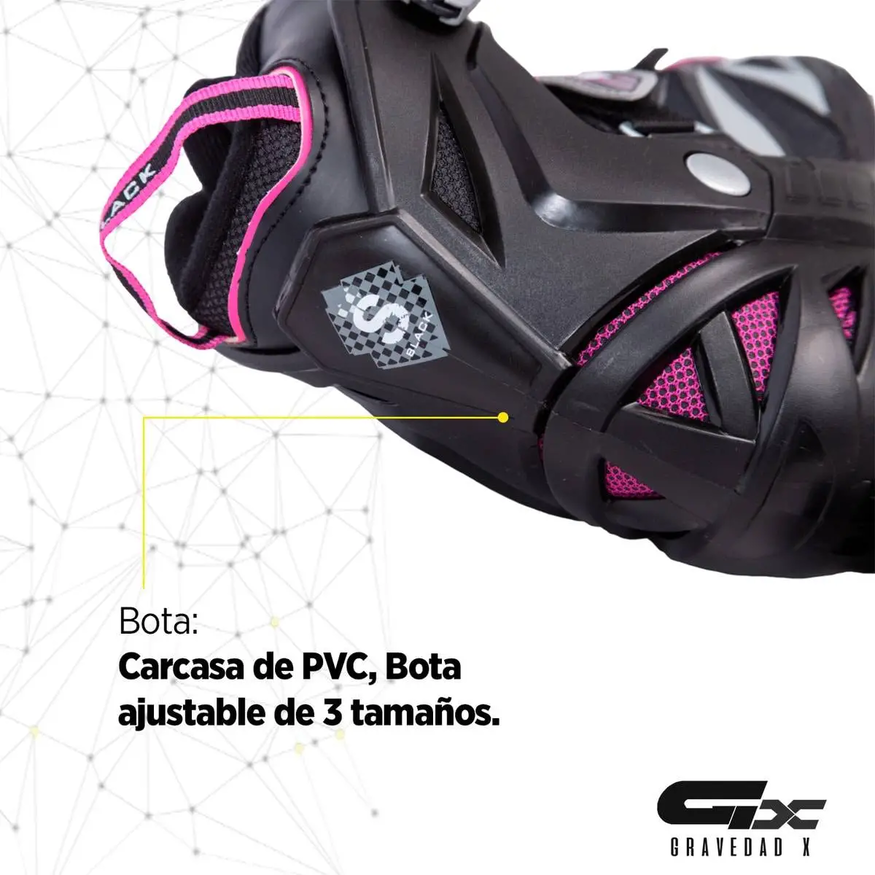 Rollers Patin Stark Black Extensible Ruedas Pu