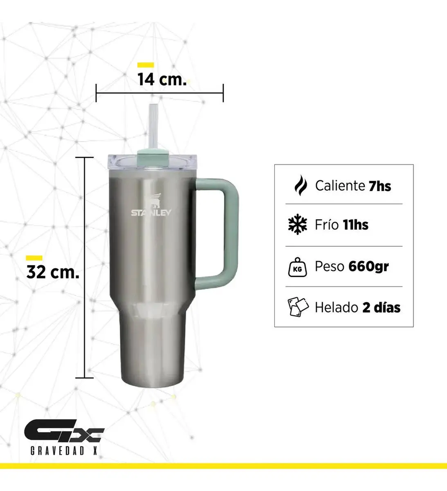 Vaso Stanley Quencher 2.0 Acero Inoxidable 1.1 Ml