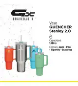 Vaso Stanley Quencher 2.0 Acero Inoxidable 1.1 Ml