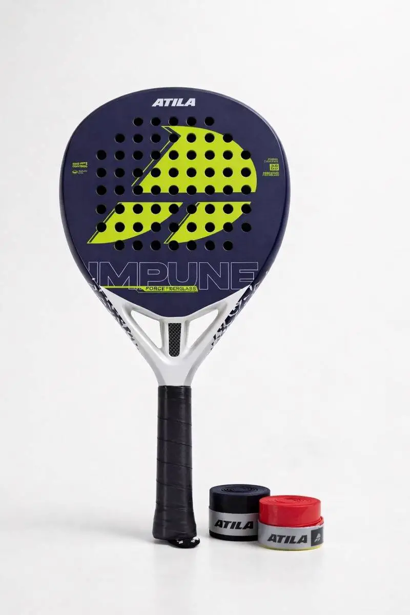 Paleta Padel Atila Impune Fibra De Vidrio Diamante Núcleo Eva