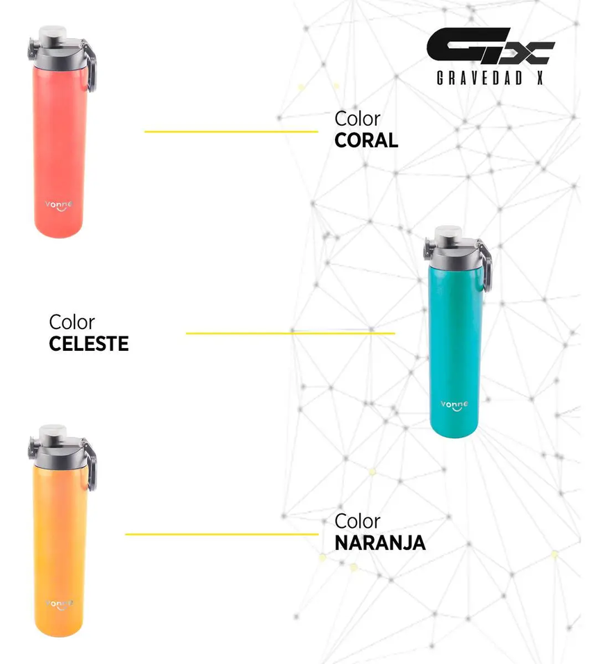 Botella Térmica Acero Inoxidable 750 Ml Traba Seguridad Sorbete  Vonne