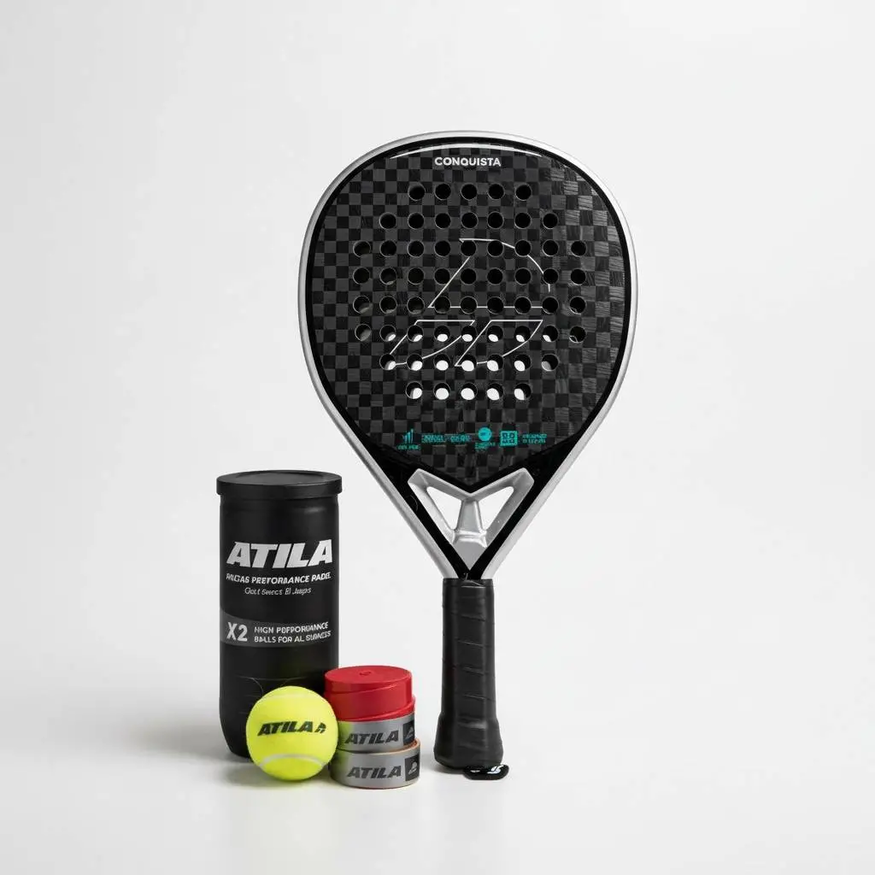 Paleta Padel Atila Conquista Carbono 12k Diamante Eva Feel