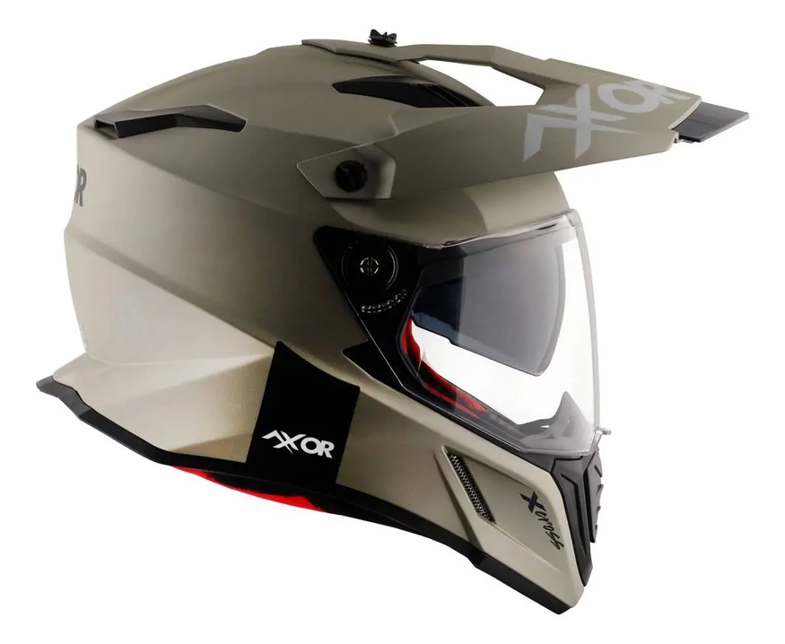 Casco Moto Axor X Cross Solid Enduro Doble Visor Apto Pinlock