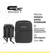Mochila Matera Porta Notebook Impermeable Viajes