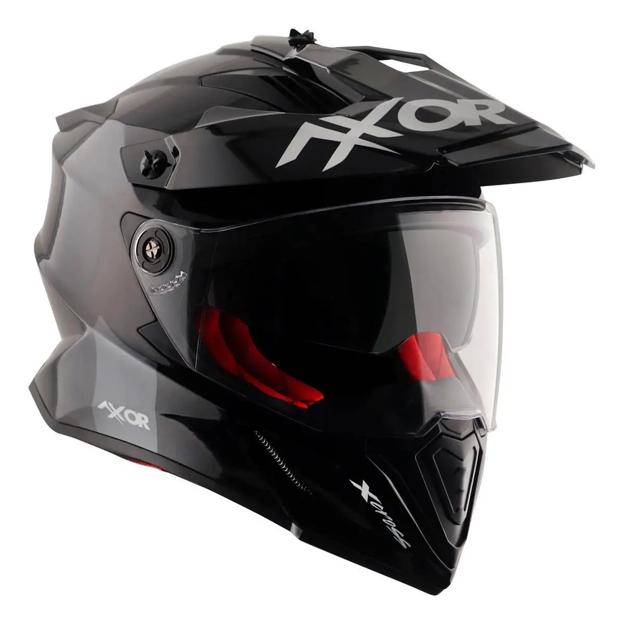 Casco Moto Axor X Cross Solid Enduro Doble Visor Apto Pinlock