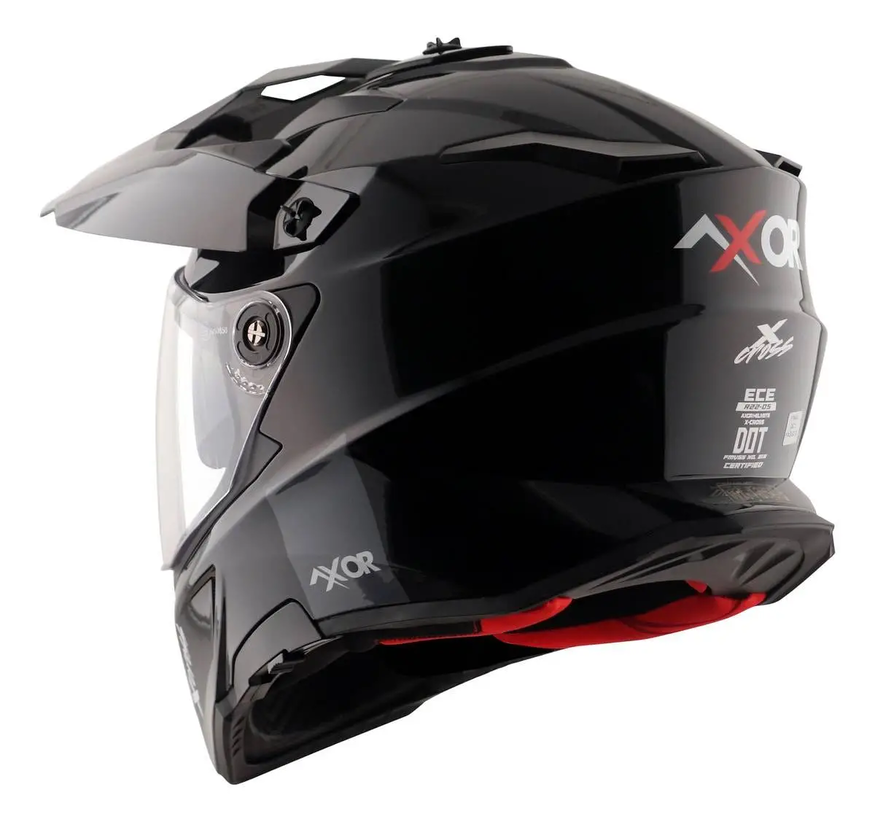Casco Moto Axor X Cross Solid Enduro Doble Visor Apto Pinlock