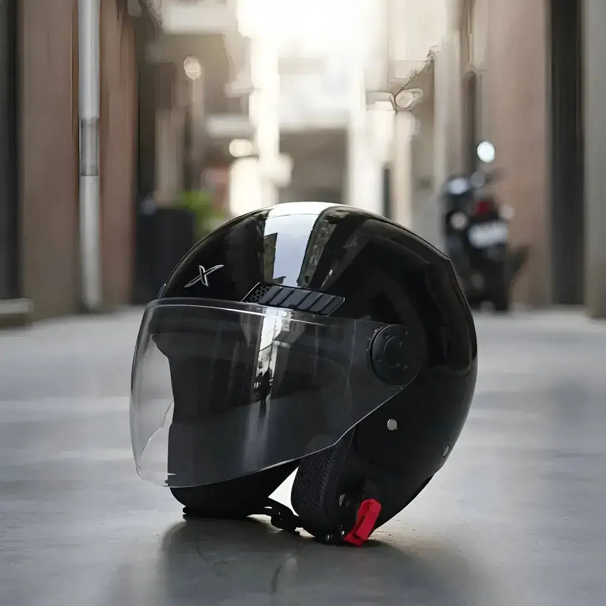 Casco Moto Abierto Con Visor Axor Kioto Solid Doble Certificación