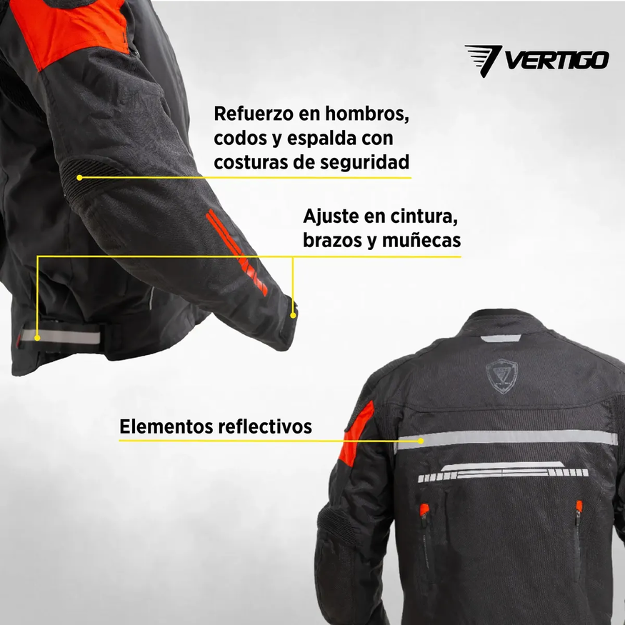 Campera Vertigo Cordura Desmontable Protecciones