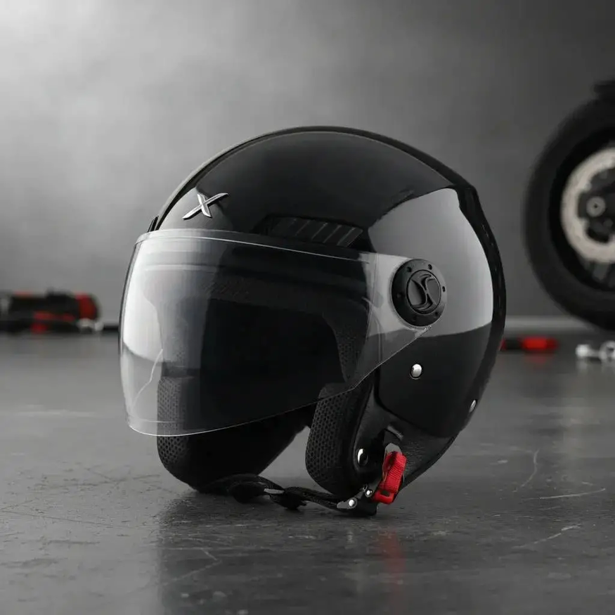 Casco Moto Abierto Con Visor Axor Kioto Solid Doble Certificación