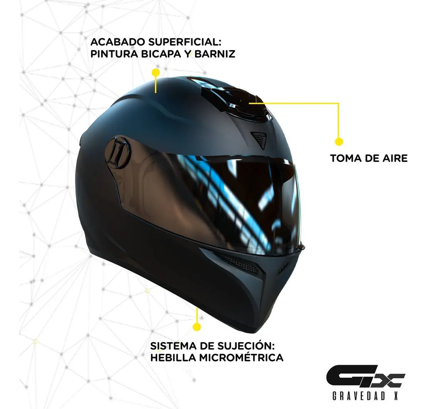 Casco Moto Integral Vertigo V50 Dark Full Aleron