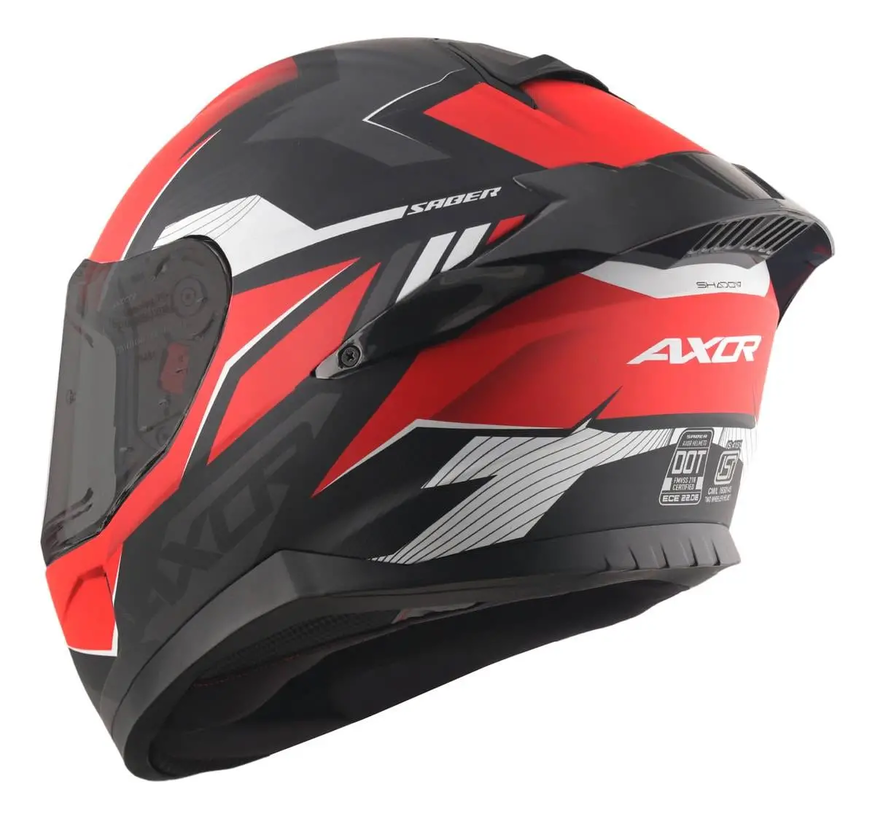 Casco Moto Integral Axor Saber Shadow Doble Certificación