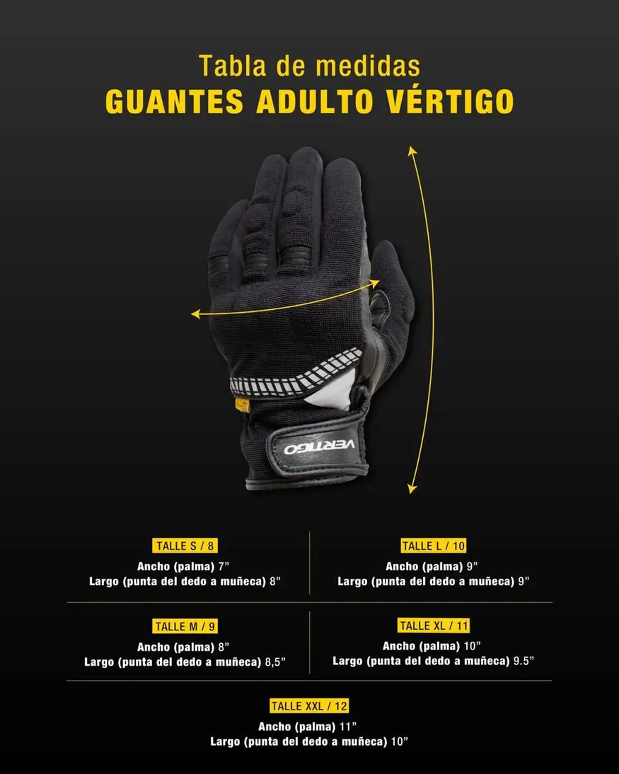Guantes Moto Invierno Vertigo Cuero Mesh Función Táctil