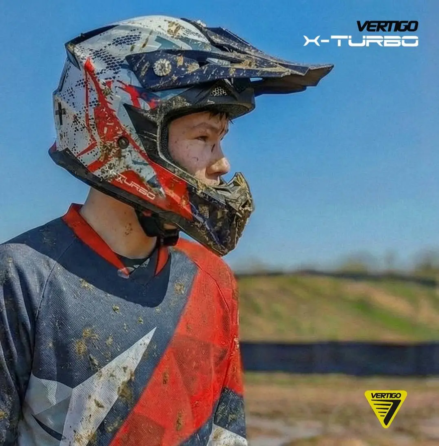 Casco Moto Vertigo Para Niños Enduro X-turbo Off Road