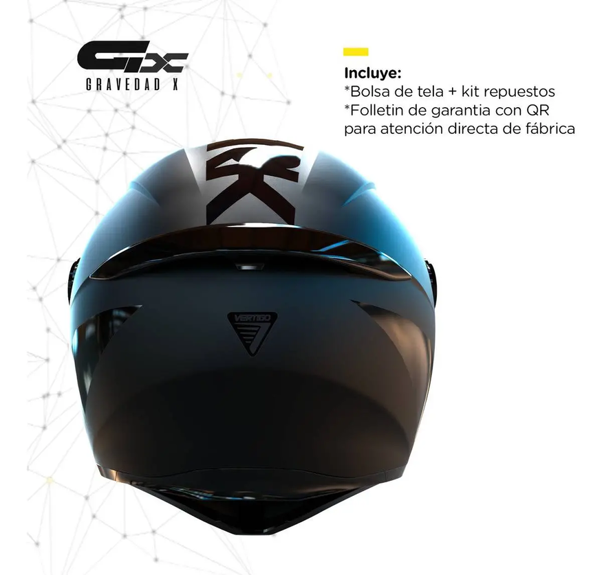 Casco Moto Integral Vertigo V50 Dark Full Aleron