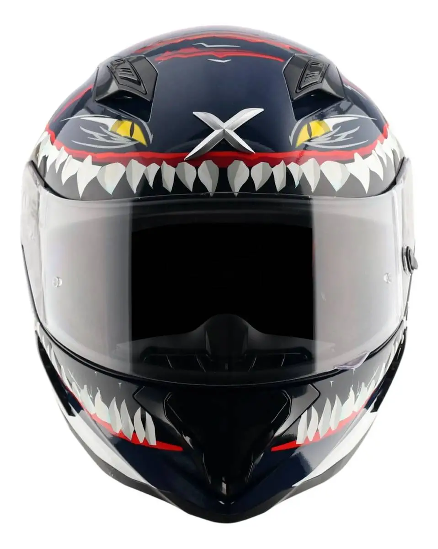 Casco Moto Integral Axor Hunter Alerón Doble Certificación