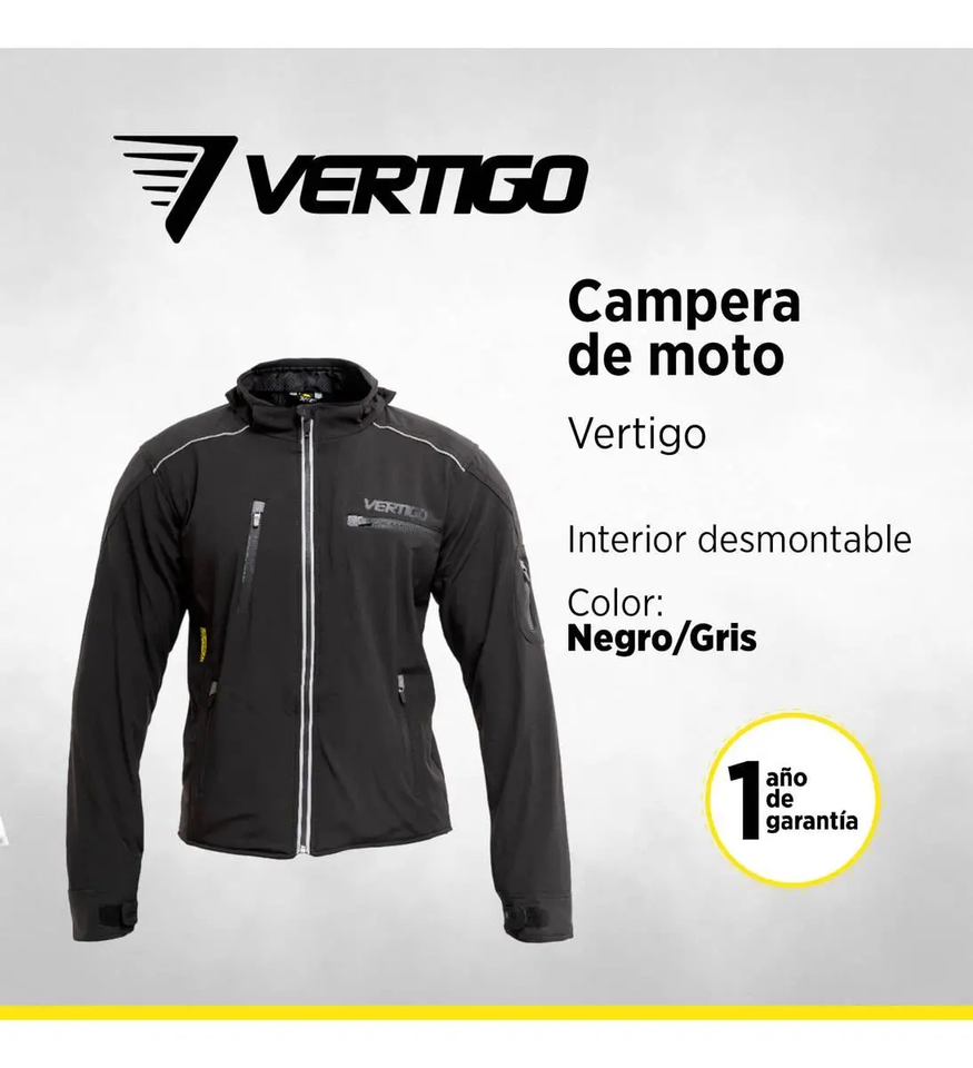 Campera Vertigo Softshell Desmontable Protección