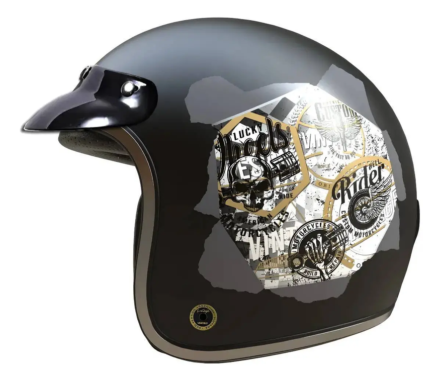 Casco Moto Abierto Vertigo Vintage Scrash