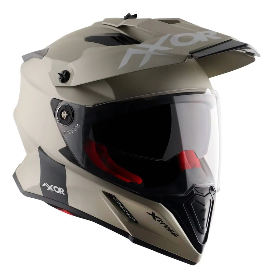 Casco Moto Axor X Cross Solid Enduro Doble Visor Apto Pinlock