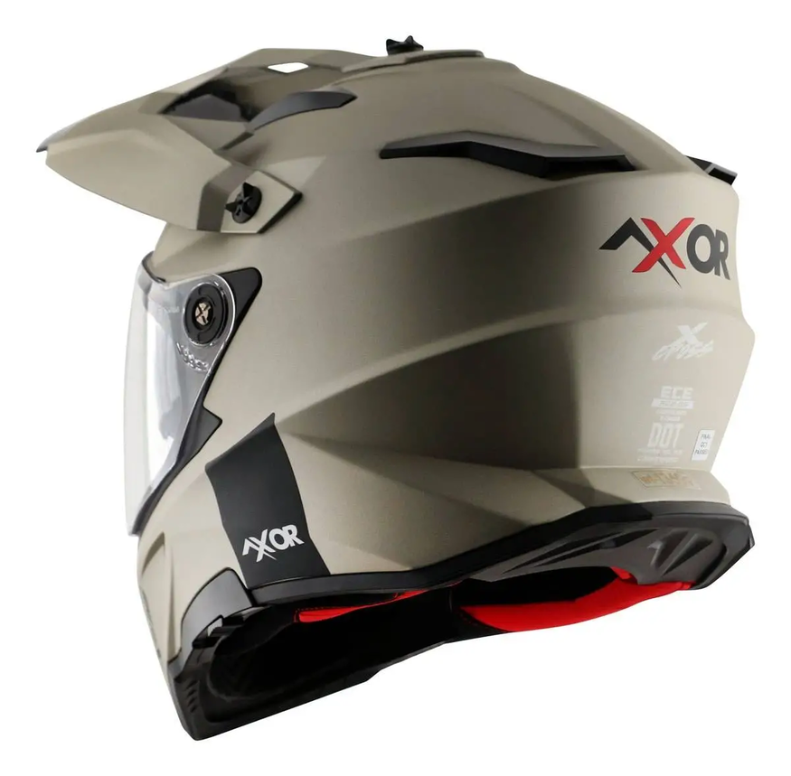 Casco Moto Axor X Cross Solid Enduro Doble Visor Apto Pinlock