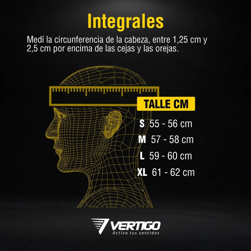 Casco Moto Integral Vertigo Bolt Martial Alerón Visor Fume