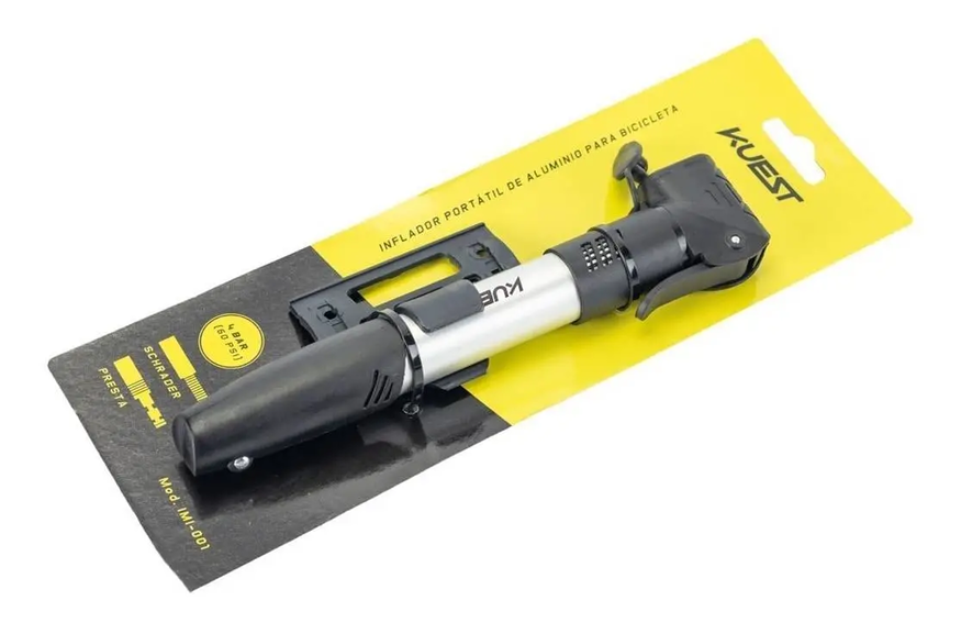 Inflador De Mano Kuest Aluminio Para Bicicleta