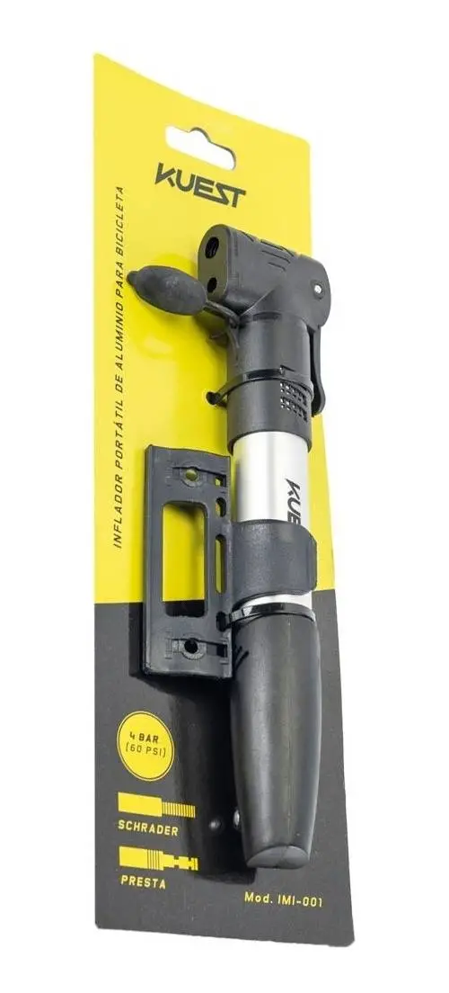 Inflador De Mano Kuest Aluminio Para Bicicleta